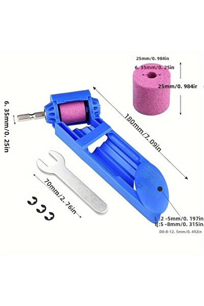 Choice مبراة مثقاب محمولة زرقاء مكونة من قطعة واحدة مع عجلة طحن لشحذ مثقاب ال...