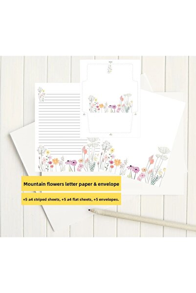 Organik Yolda ورق ملاحظات على شكل زهور جبلية، +5 أوراق مسطحة +5 أوراق مسطرة +...