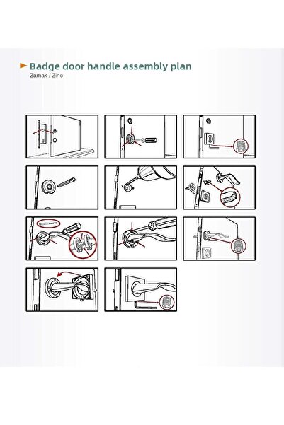 Sofuoğlu Stainless Steel Anthracite Color Anka Room Door Handle with Square Rosette (1 Set)