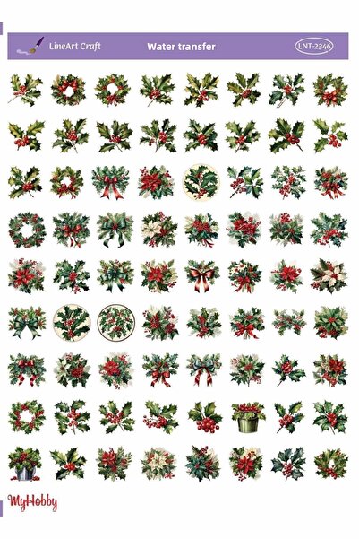 LİNEART Lnt2346 New Year Series, Kokina, Wreath Pattern Open Ground Water Tra...