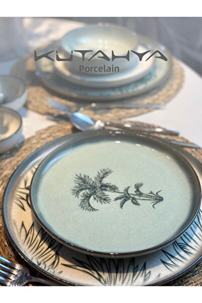 Kütahya Porselen 4 Pieces 21 cm Palm Cake Plate 80795