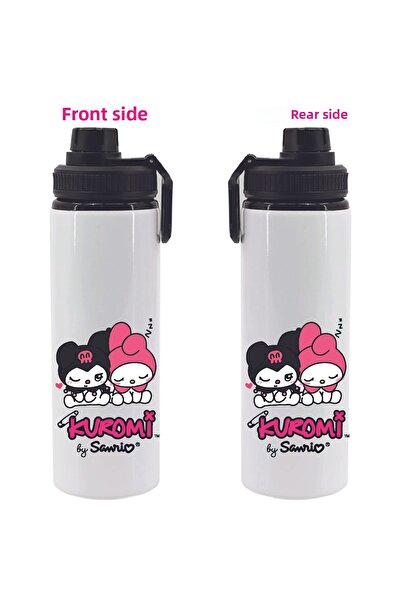 DKDZ SHOP زجاجة مياه معدنية مطبوعة من كورومي أسود 850 مل.-032