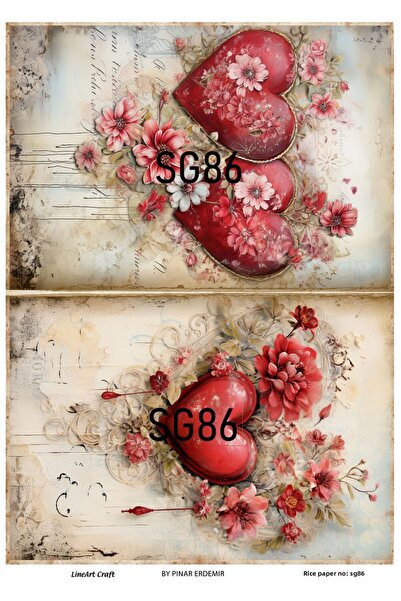 LİNEART سلسلة SG86 لعيد الحب - زخرفة نحاسية على شكل زهور وقلوب وأرانب 30x42