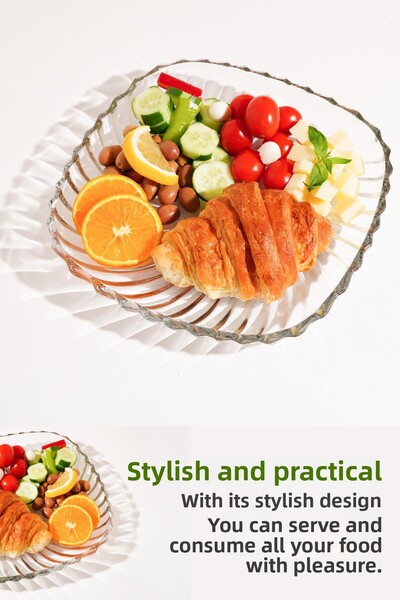 Vienev Glass Square Presentation and Serving Plate 24.5 cm