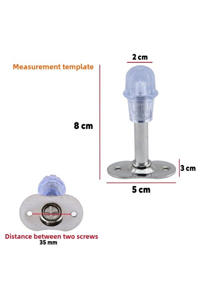 Badem10 Μεταλλικό χρώμιο 8 cm Stop - 5 τεμάχια Έπιπλα Πόμολα πίσω πόμολο πόμολο και θήκη