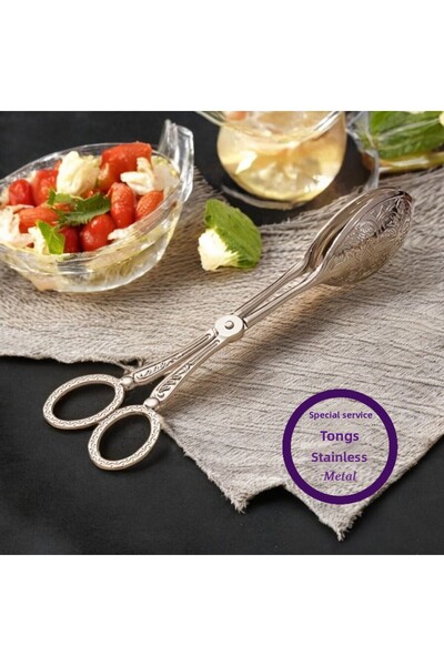 CHANCE GİFT Serving Tongs Salad Spoon Serving Presentation Spoon Tableware Presentation Spoon (1 Pcs)