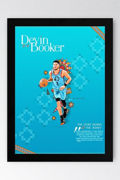 Saturn Pictură înrămată Devin Booker - Pictură poster NBA de baschet