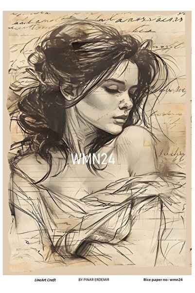LİNEART Brass Patterned Woman Series Wmn24 Decopage - 30X42