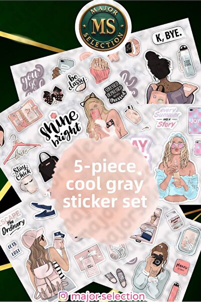 Major Selection Set de 5 autocolante Cool Gril potrivite pentru planificator ...