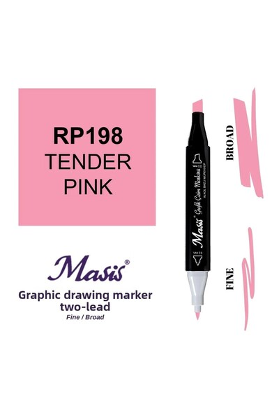 Masis قلم تحديد مزدوج الأطراف 198 تندر بينك