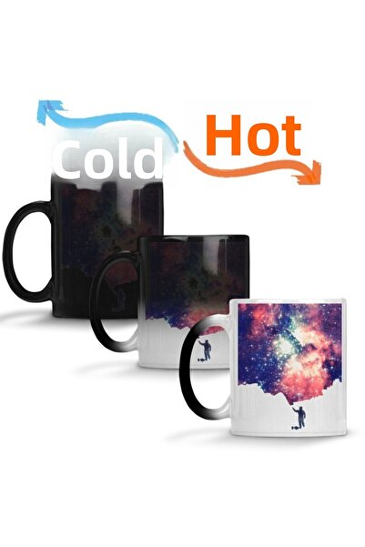 Baskı Dükkanı Painting the Universe Space Art Magic Mug Cup Porcelain