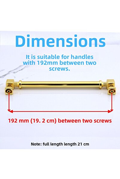 Badem10 Talas Gold Metal Aur 192 Mm Mobilier Bucătărie Sertar Dulap Dulap 19,2 Cm Mâner Mâner