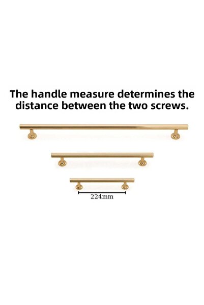 ARON 4122-224 Lux Stainless Gold Shiny Imported Handle TV Unit Kitchen Cabinet Drawer Furniture Handle 224mm