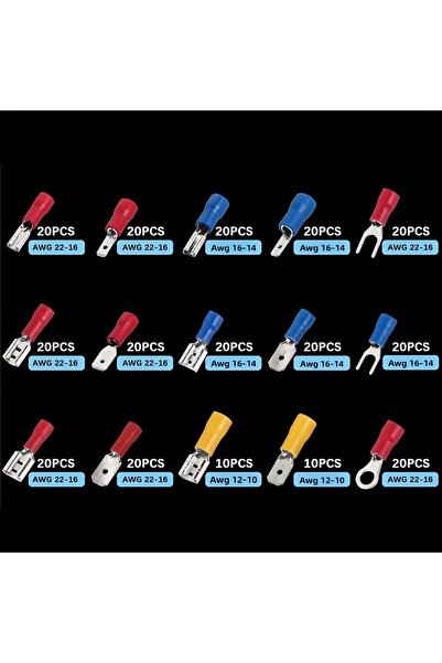 Choice 280 قطعة 280 قطعة مجموعة موصلات الأسلاك الطرفية المعزولة للذكور والإنا...