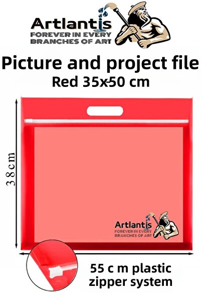 Artlantis Πλαστικό Ντοσιέ Έργων με Φερμουάρ 35x50 εκ. με 1 θήκη 38x55 εκ. για...