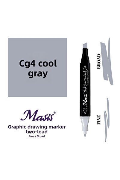 Masis قلم تحديد ذو طرفين CG4 باللون الرمادي البارد