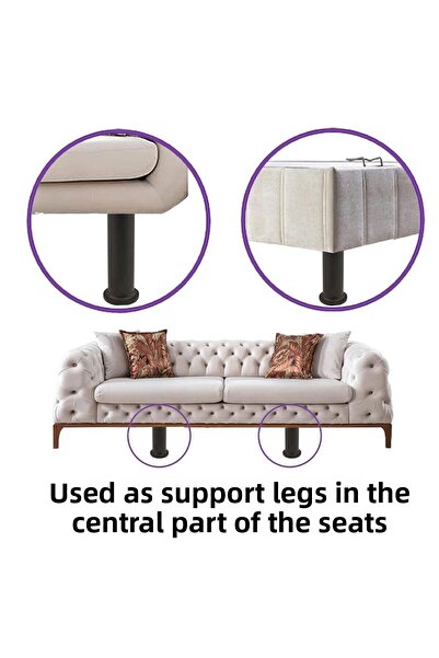 GLASWEN Picioare de sprijin reglabile pentru modul 15 X 23 cm Picioare negre pentru mobilier, canapea, picioare pentru unitatea de scaun