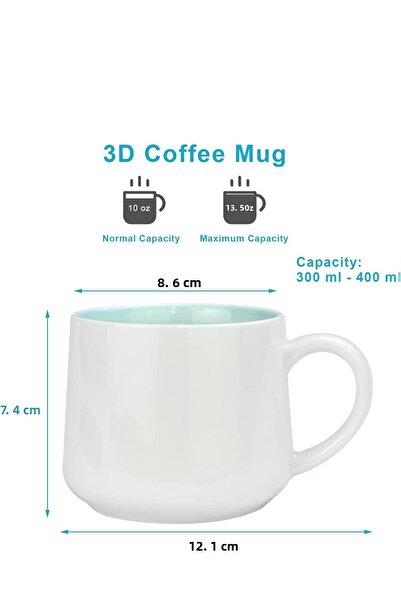 MUKKO HOME 3D Porcelain Mug – with Cute Lion Figure, 350 Ml, Fun and Stylish Design