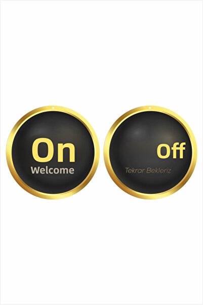 cicigünler Open Closed Written Sheet Black Gold Color