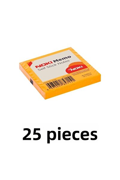 Noki 25 τεμάχια Postit 75mm X75mm Αυτοκόλλητο Χαρτί 80 Φύλλων Πορτοκαλί
