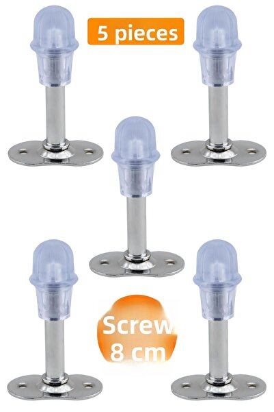 Badem10 Μεταλλικό χρώμιο 8 cm Stop - 5 τεμάχια Έπιπλα Πόμολα πίσω πόμολο πόμολο και θήκη