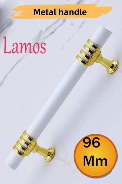 NUBLADO Lamos Furniture Mâner dulap bucătărie sertar dulap mâner capac mâner mâner alb auriu 96 mm mâner metalic.