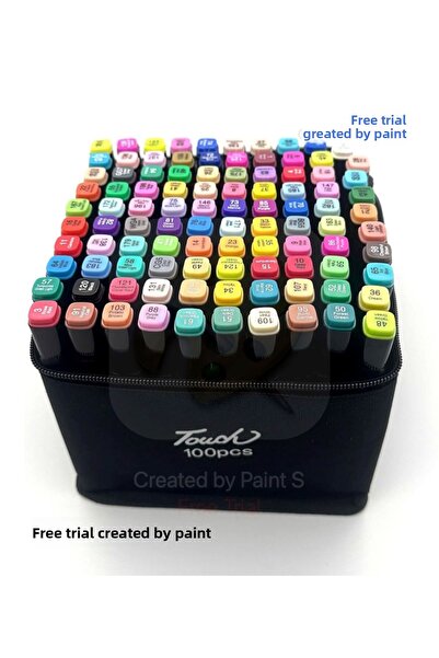 Rüya Gezegeni 100 Pcs Dual Tip Professional Marker Paint Pen Set 100-Set