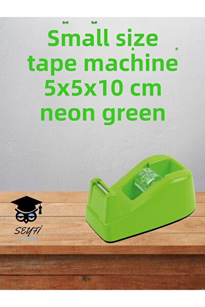 SEYFİKİRTASİYE Mașină de bandă de birou de dimensiuni mici verde neon - 5x5x1...