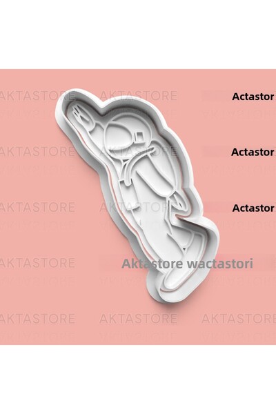 AKTASTORE قالب بسكويت على شكل رائد فضاء وقالب عجينة السكر
