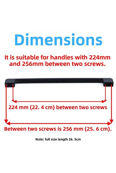 Badem10 Mâner Radus din metal negru 224 mm - 22,4 cm Mobilier Bucătărie Sertar Dulap Mânere dulap Mâner