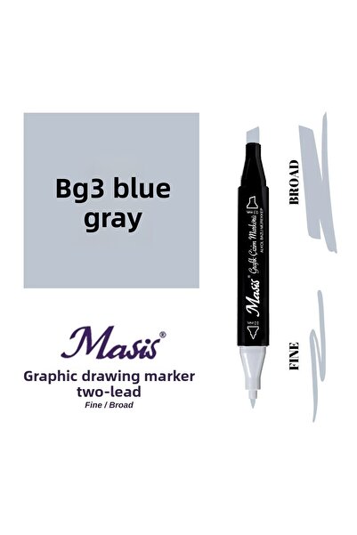 Masis قلم تحديد مزدوج الأطراف BG3 أزرق رمادي