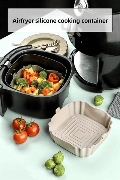 EWs Cream Silicone Baking Bowl Compatible with All Airfryers