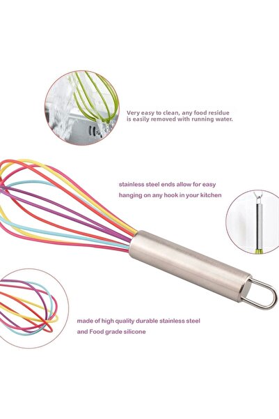 Yenigeldi 1Pc Colorful Silicone Nonstick Beater Practical Egg Beater for Cooking (29cm)