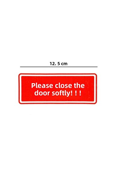 Lizpo Decor يرجى إغلاق الباب ببطء!!!ملصق نص أحمر وأبيض