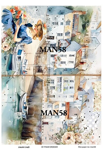 LİNEART ورق ديكوباج نحاسي - MAN58، 29x42 سم