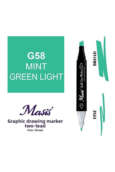 Masis Twin Double Ended Marker Pen 58 Mint Green Light