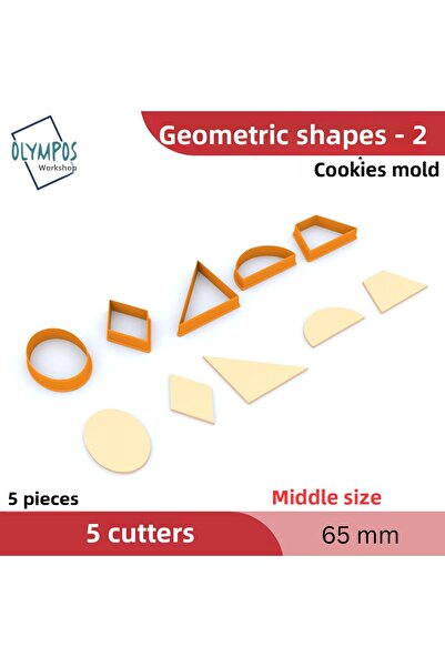 Olympos Atölye مجموعة هندسية - 5 قطع: الحجم المتوسط ​​(65 مم) / البسكويت / عج...