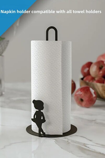 3art Metal حامل مناديل المناشف المعدنية - حامل المناشف الورقية - متوافق مع الأسطوانة القياسية والكبيرة