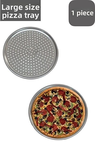 CocoVia Large Size 32cm Perforated Pizza Tray Lahmacun Pita Tray-Fireproof Non-Stick Pizza Tray