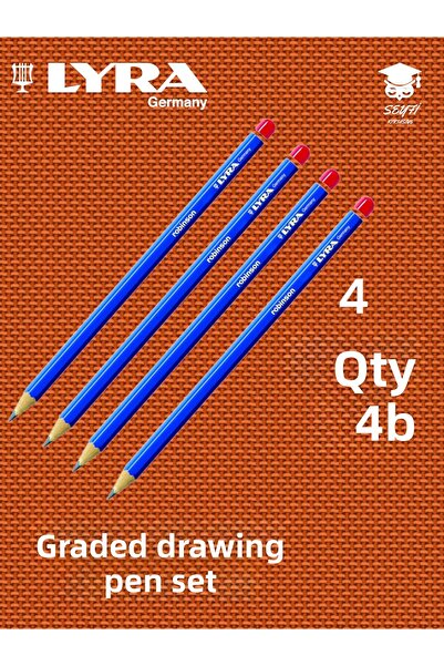 SEYFİKİRTASİYE مجموعة أقلام رسم متدرجة مكونة من 4 قطع من أقلام الرسم الرصاص ل...