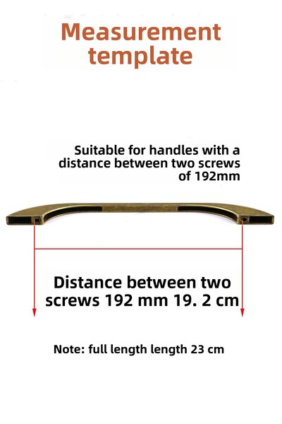 Badem10 Meriç 192 mm - 19,2 cm Mobilier din metal galben antic antic Dulap de bucătărie Mâner dulap Mâner