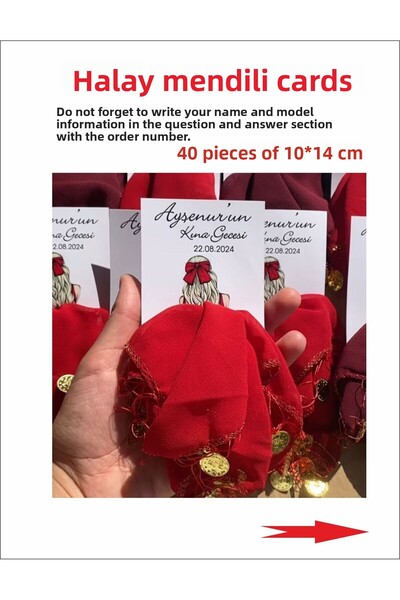 43 cici süsler organizasyon Henna Night Halay Wipes Cards 40 μαντηλάκια δεν π...