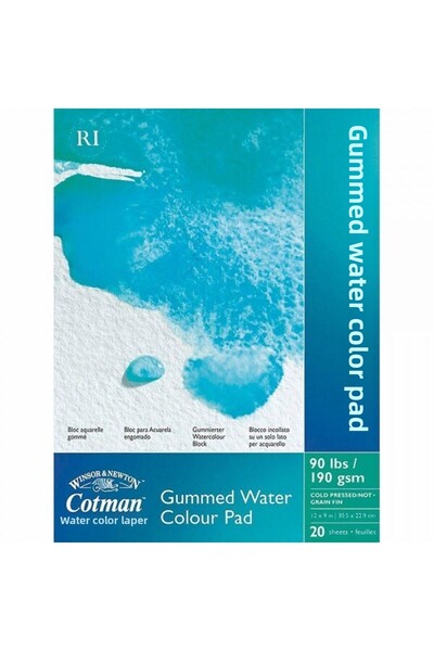 Winsor Newton وينسور آند نيوتن: لوحة ألوان مائية كوتمان: 190 جرام (20 ورقة): 22 × 30 سم