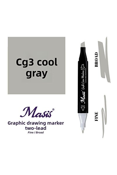 Masis قلم تحديد مزدوج الأطراف Cg3 رمادي رائع