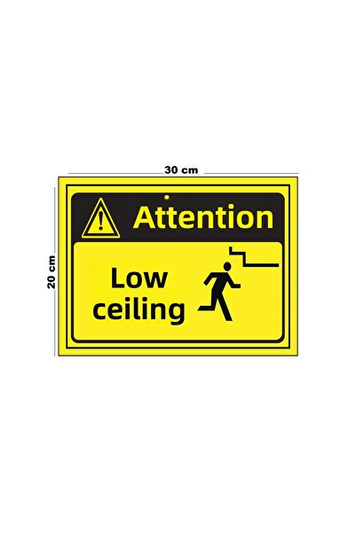 Lucena تحذير معدني سقف منخفض (عمودي) 20 سم × 30 سم حجم A4 علامة تحذير علامة ت...