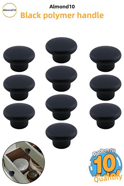 Badem10 Bohemian Black Mushroom Handle Button 10Pcs Drawer Kitchen Furniture Cabinet Wardrobe Handle Handle Plastic Handle