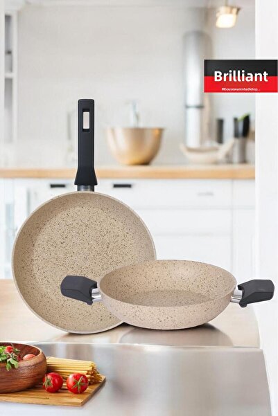 Brillant Luxury Granite 2-Piece Ceiling and Pan Set - 26/20 cm Fireproof and Non-Stick