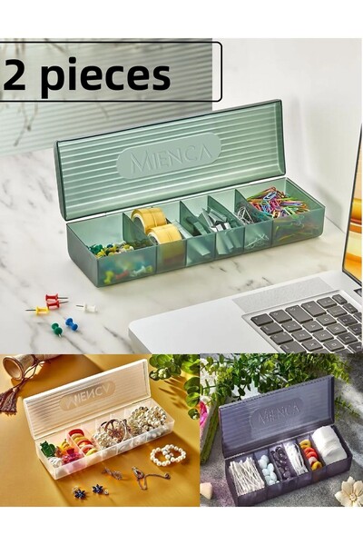 Bayev 6 Compartments Screw Jewelry Box - 2 Rings, Turtleneck