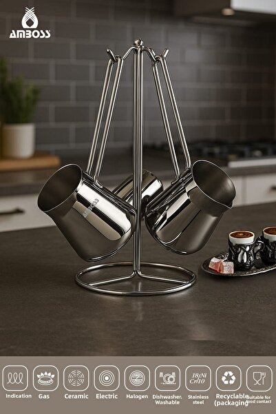 Amboss Stone 3 Piece Stainless Steel Coffee Pot Set