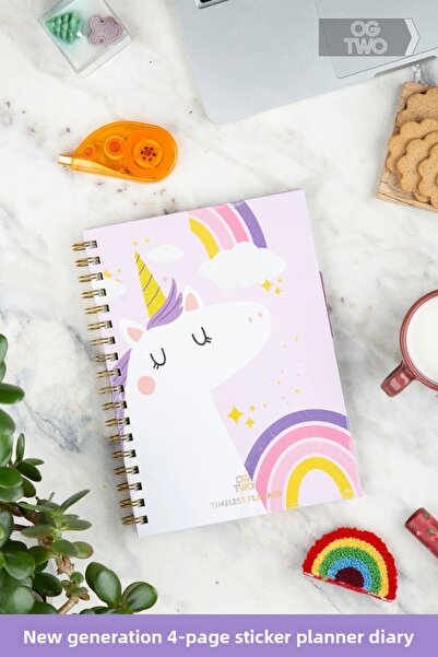 OGTWO Премиум дневник с размер 17x24 cm, със стикери, без срок на годност, новогодишен подарък, седмичен и дневен планирач
